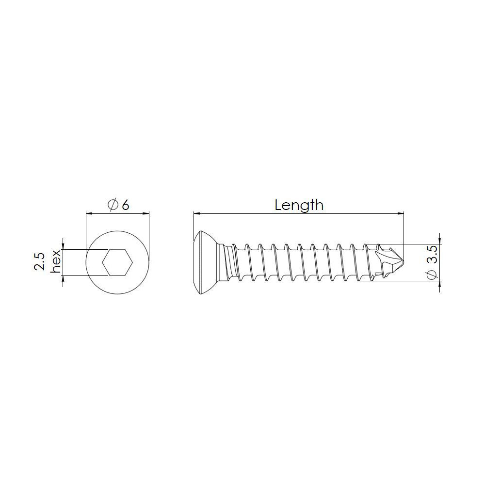 ΒΙΔΑ 3,5 mm ΦΛΟΙΟΥ ΑΥΤΟΒΥΘΙΖΟΜΕΝΗ 8 mm ΕΞΑΓΩΝΗ