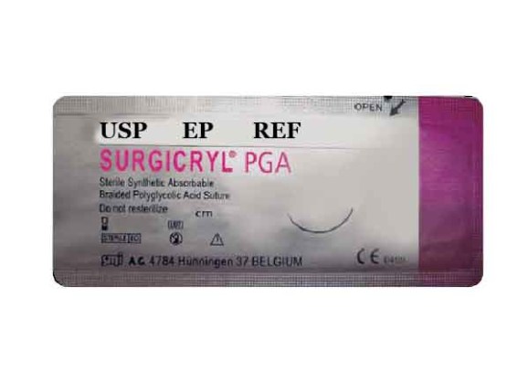 PGA 2/0  SURGICRYL   3/8 κόπτ R 24mm, απορ, 75cm